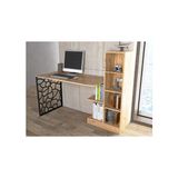 Vivense Elektra Kitaplıklı Çalışma Masası, Atlantik Çam Siyah - 90 cm x 60 cm