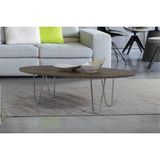 Vivense Elips Orta Sehpa, Ceviz Gümüş - 130 cm x 55 cm x 42 cm