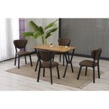 Vivense Elis Mutfak Masa Takımı, 4 Sandalye, Ceviz, 110X70 Cm, Kahve - Kahverengi - 70X110