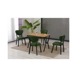 Vivense Elis Mutfak Masa Takımı, 4 Sandalye, Ceviz, 110X70 Cm, Yeşil - 02Y-Yeşil - 70X110