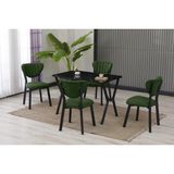 Vivense Elis Mutfak Masa Takımı, 4 Sandalye, Siyah, 110X70 Cm, Yeşil - 02Y-Yeşil - 70X110