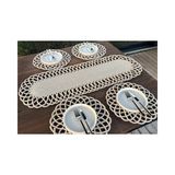 Vivense Eliza Runner Amerika Servis Seti, Beyaz, 4 Kişilik - 135 x 135 cm - Kırık Beyaz