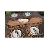 Vivense Eliza Runner Amerika Servis Seti, Natural, 4 Kişilik - 135 x 135 cm - Naturel