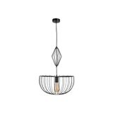 Vivense Elmira Mimari Tasarım Kafes Endüstriyel Avize - 40 cm x 40 cm x 120 cm - Siyah
