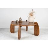 Vivense Elva Masif Kayın Ahşap Orta Sehpa, Ceviz - 90 cm x 90 cm x 42 cm - Kahverengi