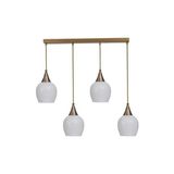 Vivense Enzo Dörtlü Sıralı Eskitme Beyaz Camlı Sarkıt - 65 cm x 1 cm x 80 cm
