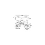 Vivense Enzo Üçlü Tepsili Eskitme Bal Camlı Plafonyer Avize - 30 cm x 1 cm x 21 cm - Sarı