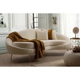 Vivense Eses Sağ Kollu Üçlü Koltuk, Ekru Buklet - Krem - 255 cm x 120 cm x 85 cm