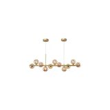 Vivense Eskitme Gold Kasalı Onbirli Avize, Bal Camlı