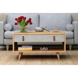 Vivense Esmob Betong Plus Brida Orta Sehpa, Meşe-Açık Beton - 80 cm x 80 cm x 80 cm - Ceviz