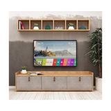 Vivense Esmob Betong Plus Sleppa Tv Ünitesi, Meşe-Açık Beton - Gri - 150 cm x 35 cm x 45 cm