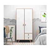 Vivense Esmob Musso Gardırop, Meşe-Beyaz - 100 cm x 52 cm x 190 cm