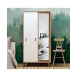 Vivense Esmob Yahha Sürgülü Gardırop, Meşe-Beyaz - 100 cm x 60 cm x 200 cm