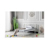 Vivense Evger Metal Karyola, K90, Beyaz, 90X190 - 90 x 190 cm