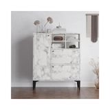 Vivense Ewa Konsol, Carrara Marble - 100 cm x 35 cm x 117 cm - Beyaz