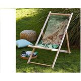 Vivense Folding Şezlong, 23 - Ceviz - 94 cm x 130 cm x 68 cm