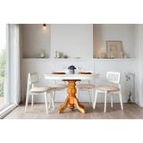 Vivense Freya Beyaz Natural Açılır Masa Takımı, 80X120 - 80X120 KAPALI HALI80X150 ACILMIS HALI