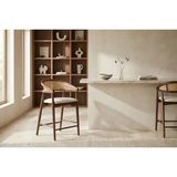 Vivense Gazel Bar Sandalyesi, Ceviz Ahşap, Krem Kumaş - 54 cm x 55 cm x 104 cm