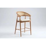 Vivense Gazel Bar Sandalyesi, Naturel Ahşap, Krem Kumaş - 54 cm x 55 cm x 104 cm