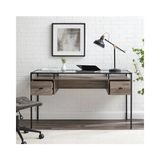 Vivense Gianna Metal Çalışma Masası, Açık Kahve Siyah - 140 cm x 60 cm x 76 cm - Ceviz