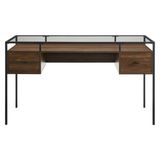 Vivense Gianna Metal Çalışma Masası, Kahve Siyah - 140 cm x 60 cm x 76 cm - Kahverengi