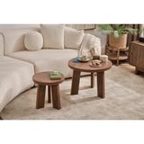 Vivense Girona Ikili Oval Orta Sehpa Takımı, Ceviz - 60 cm x 60 cm x 40 cm