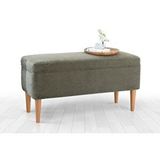 Vivense Glend Sandikli Bench Puf, Yeşil Yeşil