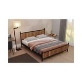Vivense Gm Çift Kişilik Metal Karyola, Siyah Ceviz, 160X200 - Meşe - 160 x 200 cm