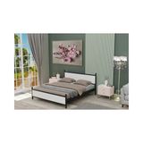 Vivense Gm Çift Kişilik Metal Siyah Beyaz Karyola 150X200