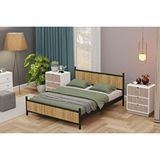 Vivense Gm Metal Çift Kişilik Karyola, Siyah Atlantik Çam, 160X200