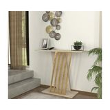 Vivense Gravity Traverten Desenli Gold Metal Dresuar - 90 cm x 29.6 cm x 76.8 cm - Bej