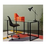 Vivense Grol Siyah Metal Cam Çalışma Masası - 160 cm x 90 cm x 75 cm
