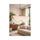 Vivense Handmade Wabi Sabi Karbon Beton Avize, Waveon - 39 cm x 39 cm x 60 cm - Krem