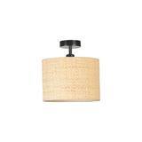 Vivense Hasır Rattan Abajurlu Plafonyer Avize - 30 cm x 30 cm x 30 cm - Şeffaf