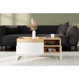 Vivense Hekla Orta Sehpa, Çekmeceli ve Raflı - 94 cm x 57 cm x 55 cm - Beyaz