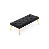 Vivense Ideal Puf, Antrasit, Gold Metal Ayak - 40 cm x 90 cm x 7 cm