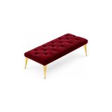 Vivense Ideal Puf, Bordo, Gold Metal Ayak - 40 cm x 90 cm x 7 cm