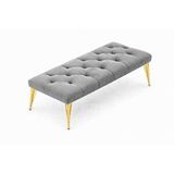Vivense İdeal Puf, Gri, Gold Metal Ayak Altın