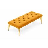 Vivense İdeal Puf, Hardal, Gold Metal Ayak Altın
