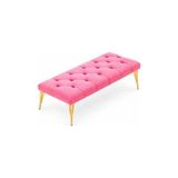 Vivense Ideal Puf, Pembe, Gold Metal Ayak - 40 cm x 90 cm x 7 cm