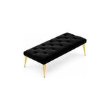 Vivense Ideal Puf, Siyah, Gold Metal Ayak - 40 cm x 90 cm x 7 cm