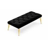 Vivense İdeal Puf, Siyah, Gold Metal Ayak Altın