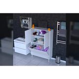 Vivense Ilkim Alt Modül Sepet Üst Modül Kapak Banyo Dolabı, 100 cm - 100 cm x 32.5 cm x 138 cm - Beyaz