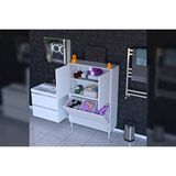 Vivense İlkim Alt Modül Sepet Üst Modül Kapak Banyo Dolabi, 100 Cm Beyaz