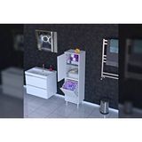 Vivense İlkim Alt Modül Sepet Üst Modül Kapak Banyo Dolabi, 45 Cm Beyaz