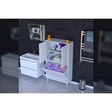 Vivense İlkim Alt Modül Sepet Üst Modül Kapak Banyo Dolabi, 70 Cm Beyaz