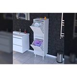 Vivense İlkim Alt Ve Üst Modül Sepetli Banyo Dolabi, 40 Cm Beyaz