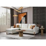 Vivense Inegöl Köşe Koltuk, Sol, 270 cm - Krem - 270 cm x 100 cm x 90 cm