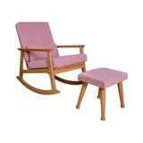 Vivense Iskandinav Puflu Sallanan Sandalye, Pembe, Naturel