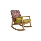 Vivense İskandinav Puflu Sallanan Sandalye, Retro, Naturel Çok Renkli